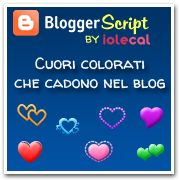 Cuori colorati che cadono nel blog