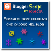 Fiocchi di neve colorati che cadono nel blog