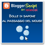 Bolle di sapone al passaggio del mouse