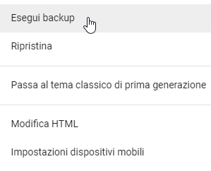 Esegui backup